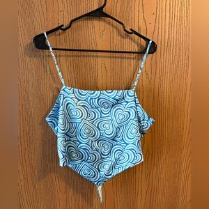 NWT Groovy Crop Top with Tie Back